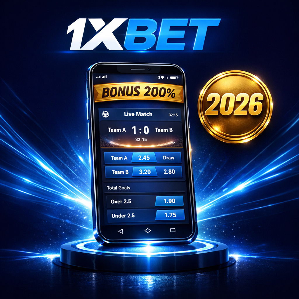 Smartphone affichant l'application mobile 1xBet